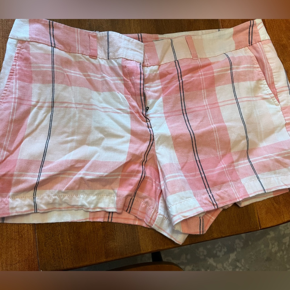 LOFT Pink and White Plaid Women Shorts